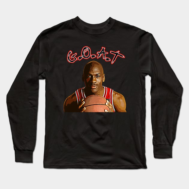 MJ 23 - THE GOAT Long Sleeve T-Shirt by Buff Geeks Art